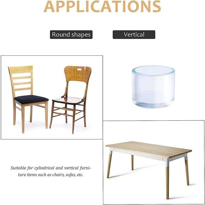 32 pcs 25Mm Clear Plastic ROund Chair Leg Caps Fit For ROund Table And Chair Legs With Diameter 25-27Mm