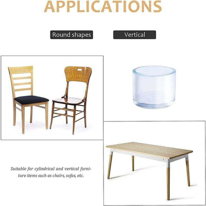 32 pcs 25Mm Clear Plastic ROund Chair Leg Caps Fit For ROund Table And Chair Legs With Diameter 25-27Mm