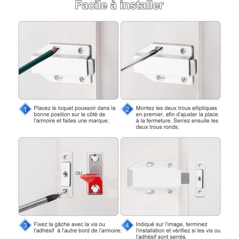 Push To Open 4 Pieces Push Open Push Door Cupboard Magnet Closure For Cabinet Drawer System Magnetic Latch Lock Push