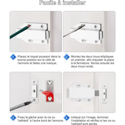 Push To Open 4 Pieces Push Open Push Door Cupboard Magnet Closure For Cabinet Drawer System Magnetic Latch Lock Push