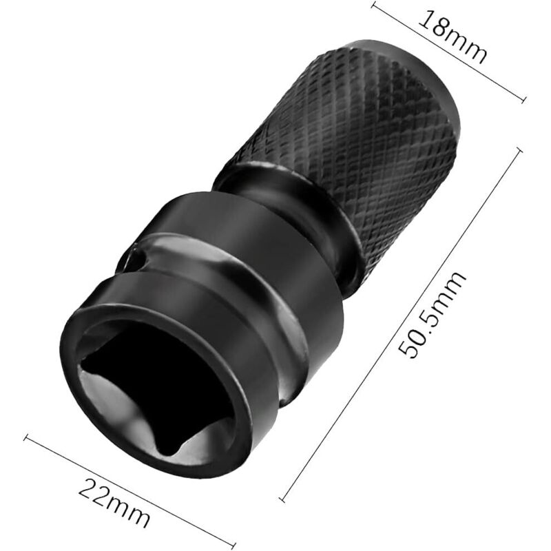 Impact Socket Driver Bit, 1/2" Square To 1/4" Hex Socket Adapters, For Impact Ratchet Wrench And Screwdriver Bit Holder