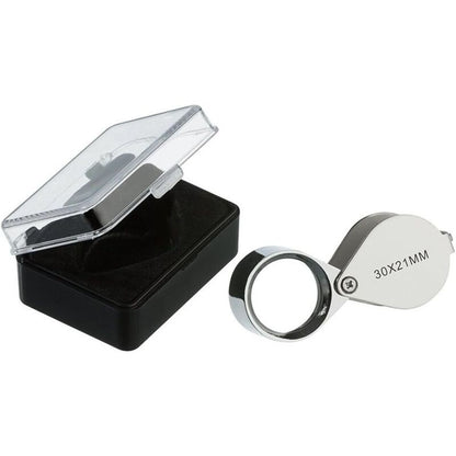 Jeweler Loupe - Magnifying Glass Loupe 30 X 21 Mm Jewelry Antiques Eyepiece Lens - 30X Pocket Loupe - Foldable Glass -
