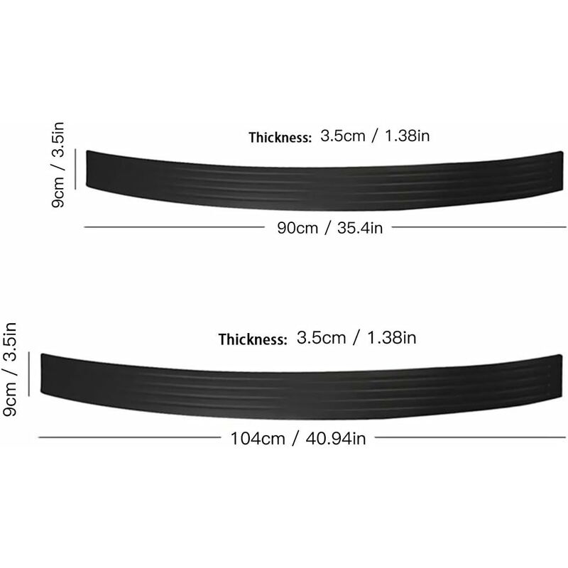 Rear Bumper Protector Guard Universal Black Rubber Anti-Scratch Trunk Door Entry Guards Accessory Trim Cover For