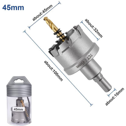 Bi-Metal Hole Saw, 45Mm Industrial Grade Stainless Steel Tct Carbide, High Speed Steel Metal Alloy Hole Saw For Metal,