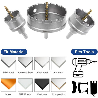 Bi-Metal Hole Saw, 45Mm Industrial Grade Stainless Steel Tct Carbide, High Speed Steel Metal Alloy Hole Saw For Metal,