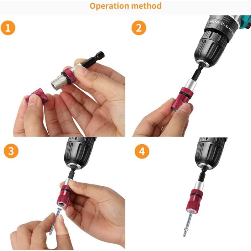 2 pcs Magnetic Bit Holder With Depth Stop 1/4 Inch Screwdriver Chuck Magnetic Drywall Socket Screwdriver Bits For Quick