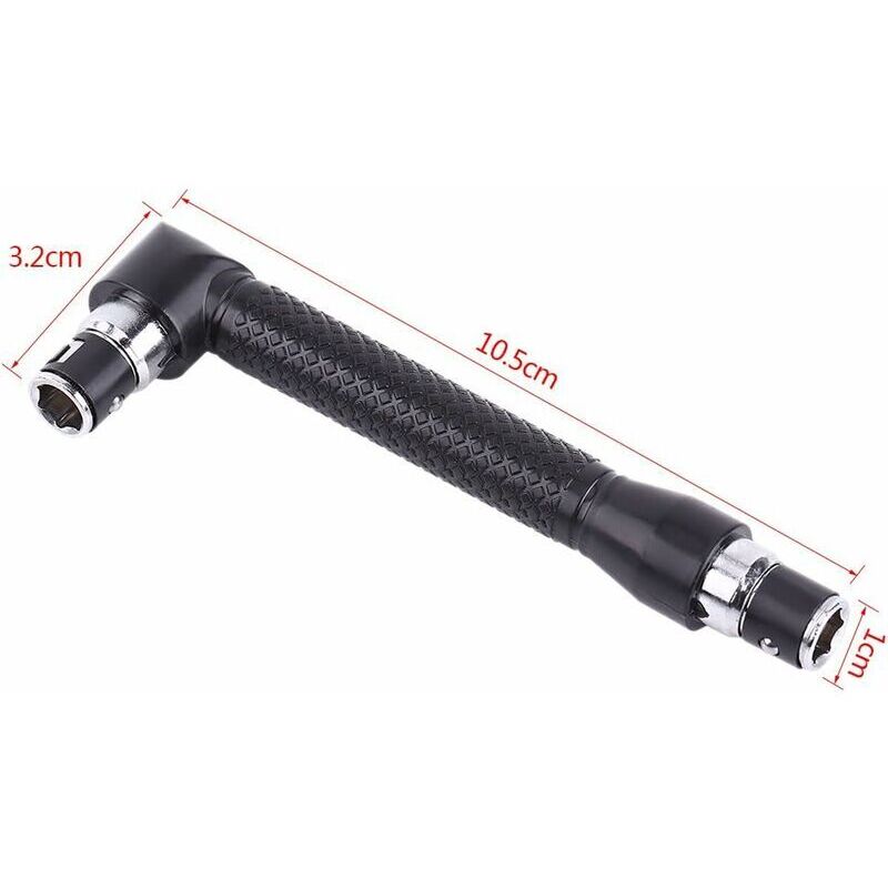 Right Angle Screwdriver, Curved Screwdriver, L-Shaped Wrench, With 10 Bits For Construction Workers