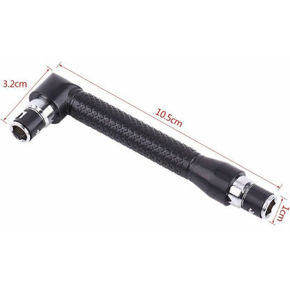 Right Angle Screwdriver, Curved Screwdriver, L-Shaped Wrench, With 10 Bits For Construction Workers