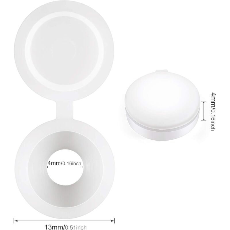 Plastic Hinged Screw Covers Fold Screw Covers Washer Flip Tops White