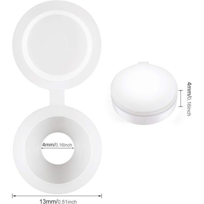 Plastic Hinged Screw Covers Fold Screw Covers Washer Flip Tops White