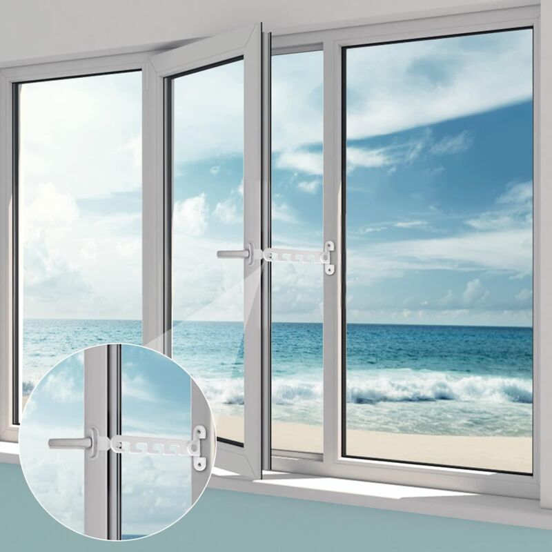 Ersandy Casement Window Restrictor 2 pcs Window Restrictor, Comes With 4 Screws, Window Lock Proof Window Lock To