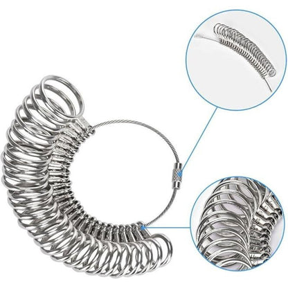 Ring Sizer 41-76 Finger Size Gauge Ring Sizer Tool With 3 Measuring Scales (Eu, Us, Uk)