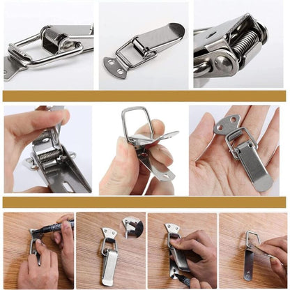 Stainless Steel Tension Clasp With Screws, 56Mm Lever Clasp, Toggle Spring Loaded Latch, Clamp Clip, Box Closure, Lock