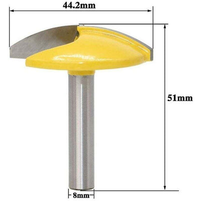 Curved And Horizontal ROuter Bit With 8Mm Shank Carbide Molding Cutter - Professional Wood Cutting Tools（44.2Mm）