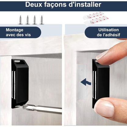 Magnetic Door Catches 4 Pack No Drilling Kitchen Cupboard Magnet Strong Magnet Closure For Cupboard Door, Drawer,