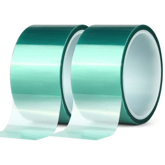 2 ROlls Green High Temperature Polyester Masking Tape Pet Powder Coated Ideal For Painting, Anodizing Applications