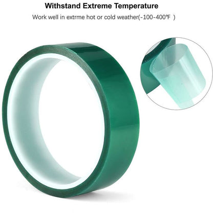 2 ROlls Green High Temperature Polyester Masking Tape Pet Powder Coated Ideal For Painting, Anodizing Applications