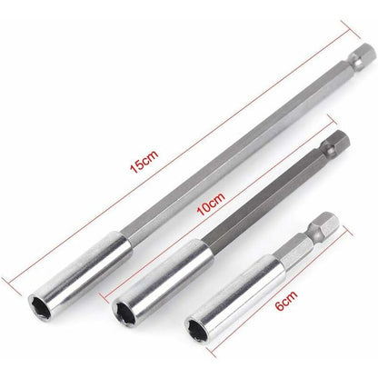 3 pcs 1/4" Magnetic Bit Holder Screwdriver Extension Hex Shank 60Mm 100Mm 150Mm Screwdriver Bit Extension