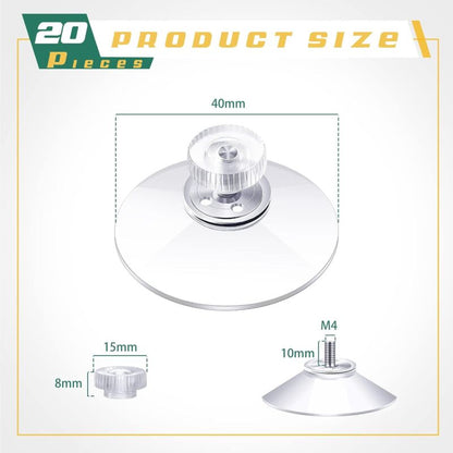 40Mm Plastic Suction Cups Clear Pvc Suction Cup Strong Adhesive Suction Holder With Screw Nut For Car Shade Cloth Glass