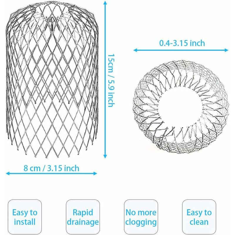 4 Flexible Aluminum Gutter Filters Diameter 8Cm Mesh Grille Stop Leaf Toad Strainer Leaf Guard Gutter Cover To Protect