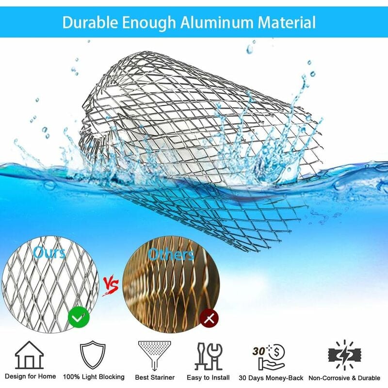 4 Flexible Aluminum Gutter Filters Diameter 8Cm Mesh Grille Stop Leaf Toad Strainer Leaf Guard Gutter Cover To Protect