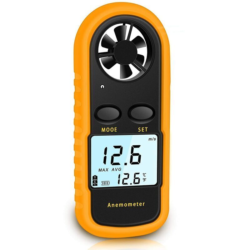 Portable Anemometer High Precision Digital Anemometer (±5%) With Lcd Backlight, Handheld Anemometer For Outdoor, Havc,