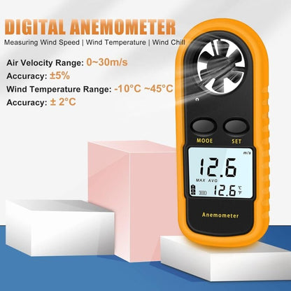 Portable Anemometer High Precision Digital Anemometer (±5%) With Lcd Backlight, Handheld Anemometer For Outdoor, Havc,