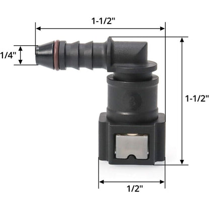 2 pcs Car Fuel Line Connector, Fuel Line Connector, 90 Degree Quick Connector, Plastic 7.89Mm Id6 Connector