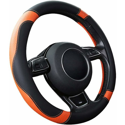 Car Steering Wheel Cover Microfiber Leather Steering Wheel Covers Universal 37-38Cm / 15" Non-Slip Breathable Durable