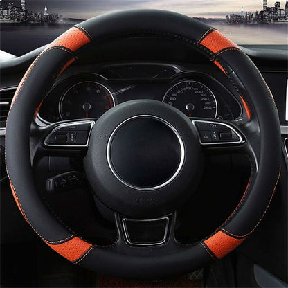 Car Steering Wheel Cover Microfiber Leather Steering Wheel Covers Universal 37-38Cm / 15" Non-Slip Breathable Durable