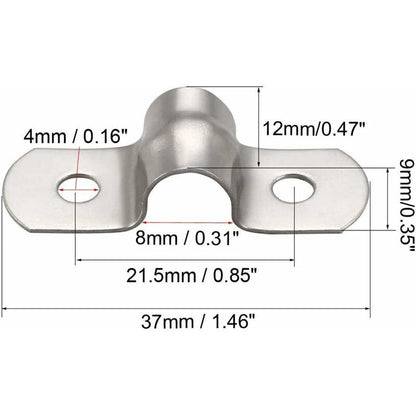 50 pcs 8Mm U-Tube 304 Stainless Steel Pipe Clamps Rigid Pipe Clamps U-Clamps For Pipe Fixing