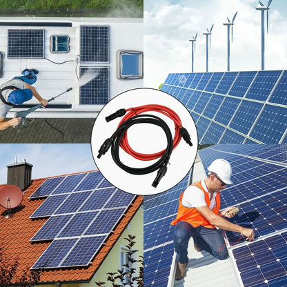 Solar Photovoltaic Extension Line Solar Panel Extension Cable With Mc4 Connector Red + Black Pair, 14Awg 3 Meters / 10