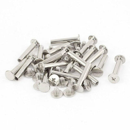 Binding Chicago Screws, 30 Sets Metal Chicago Button Binding Screws Assortment Kit Nickel Plated Binding Screws Binder