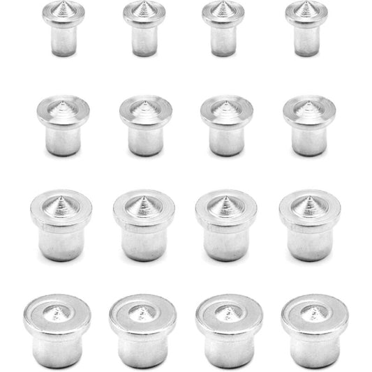16 pcs Wood Dowel Centers, Stainless Steel Drill Guide Tool, 6/8/10/12Mm
