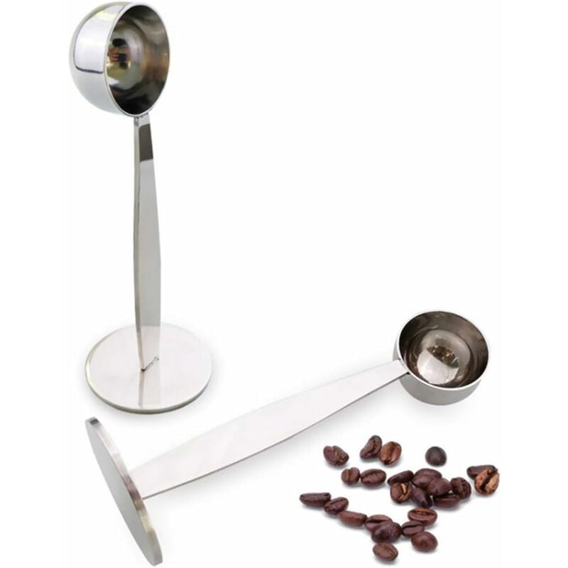 2-In-1 Coffee Scoop Holder Espresso Coffee Measuring Spoon Stamp Stainless Steel Coffee Scoop Measuring And Tamping