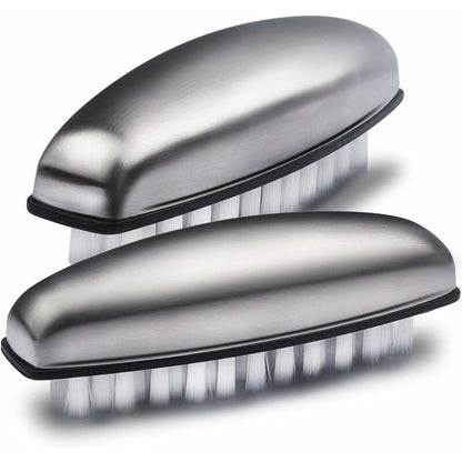 2X Stainless Steel Hand Nail Brush, Nail Brushes Hard Bristles Nail Cleaning Brush For Cleaning Hands, Nails, Feet
