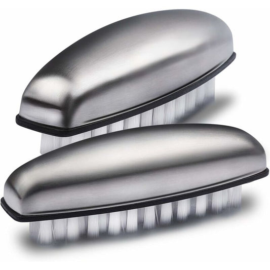 2X Stainless Steel Hand Nail Brush, Nail Brushes Hard Bristles Nail Cleaning Brush For Cleaning Hands, Nails, Feet