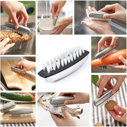2X Stainless Steel Hand Nail Brush, Nail Brushes Hard Bristles Nail Cleaning Brush For Cleaning Hands, Nails, Feet