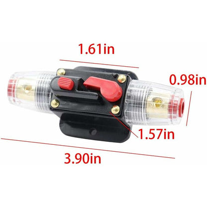 Car Fuse Circuit Breaker, Auto Circuit Breaker Car Protection 12V - 24V Dc, Manual Reset Switch Car Audio Fuse, Inline
