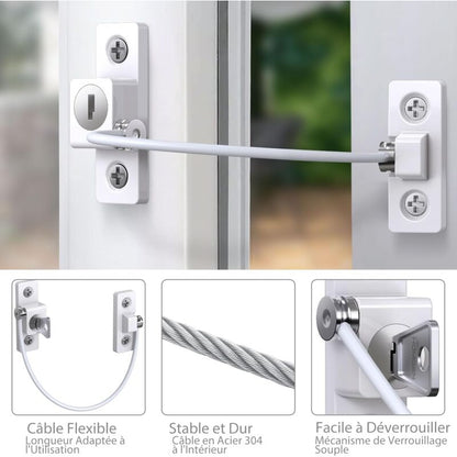 Child Window Safety, 2 pcs Zinc Alloy Child Window Protection Pvc Child Safety Window Lock With Screws And Keys,