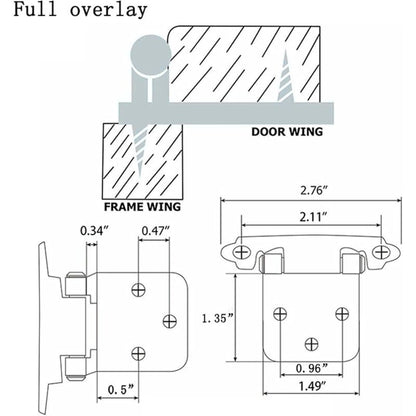 8 Pieces Stainless Steel Hinge, Cupboard Door Hinge With Screws, Stainless Steel Furniture Hinge, For Door Hinges,