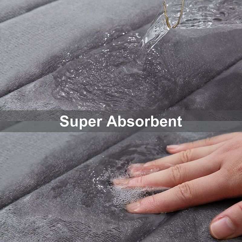 Non-Slip Memory Foam Toilet Mat With Cutout 50 X 60 Cm, Absorbent, Washable For Toilet, DArk Grey