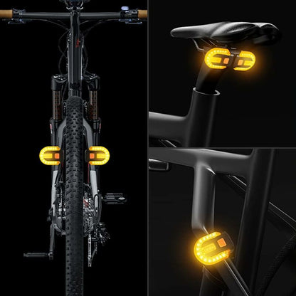 Bike Tail Light With Turn Signals - Split Wireless Remote Control For Cycling Rechargeable 5 Modes Safety Warning