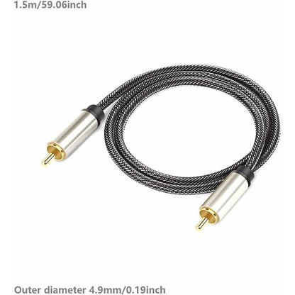 Digital Coaxial Audio Cable, Hifi 5.1 Spdif Rca To Rca Male To Male, For Digital Audio And Composite Video Cables