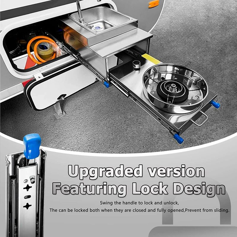 Heavy Duty Drawer Slide With Lock Fixing Drawer Slide 120Kg Load Capacity Ball Bearing 1 Pair (30Cm)