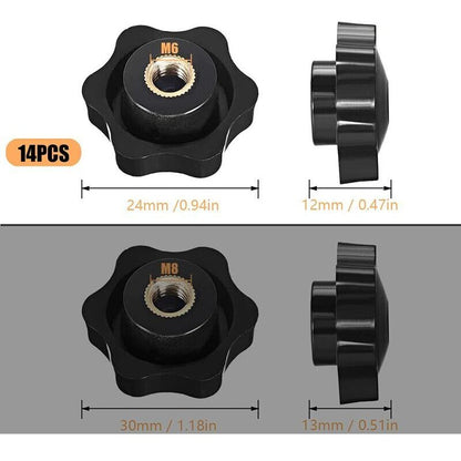 Star Head Clamping Knob, Star Head Clamping Nuts Knob, Clamping Nuts Star Shape Handle, Thread Clamping Knob, For
