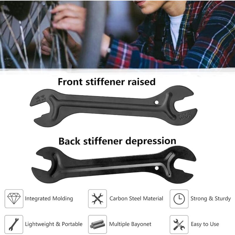 2 pcs Bike Hub Wrench, 13/14/15/16Mm Cone Wrench Bicycle Cone Wrenches For Repairing Bike Pedals And Wheel Hubs,