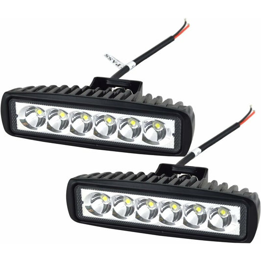 2 X 6" 18W LED Work Light Bar Spot Off ROad Truck Suv 4Wd Driving Fog Lamps(2X18 Fgb-Spot)