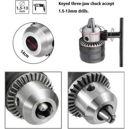 1.5-13Mm Drill Chuck 1/2-20 Unf With Sds Plus Adapter And Wrench Drill Chuck Quick Change Chuck With Key For Drilling