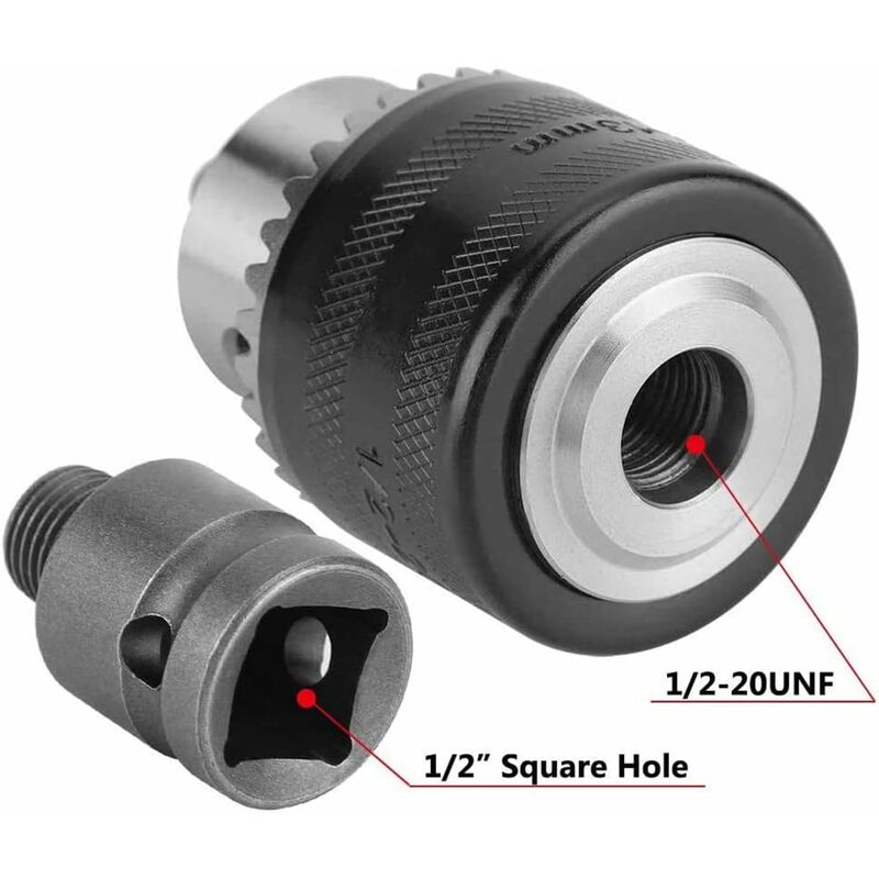1.5-13Mm Drill Chuck 1/2-20 Unf With Sds Plus Adapter And Wrench Drill Chuck Quick Change Chuck With Key For Drilling